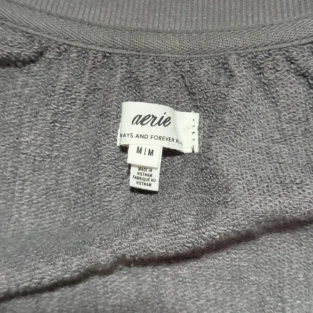 Aerie Easy Street Oversized Sweatshirt Gray Medium